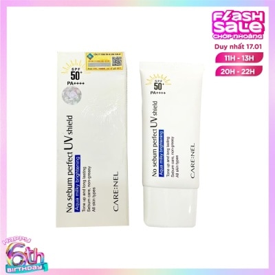 CARE:NEL Kem Chống Nắng Care:Nel No Sebum Perfect UV Shield Trắng Sáng Da SPF50+/PA++++ 50ml