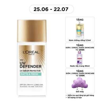L'OREAL PARIS - Kem Chống Nắng L’Oréal Paris UV Defender SPF50+ PA++++ Matte & Fresh Kiềm Dầu Thoáng Mịn 50ml