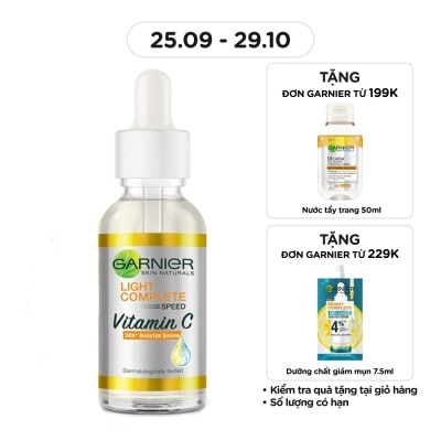 GARNIER Tinh Chất Garnier Light Complete Speed Vitamin C Booster Serum Sáng Da & Mờ Thâm 30ml
