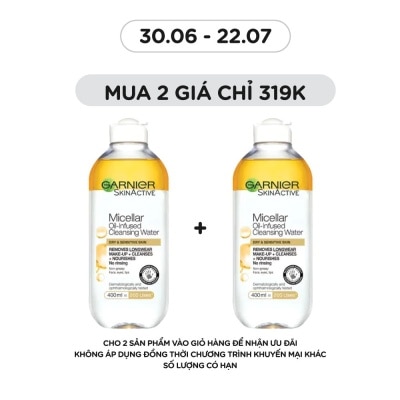 GARNIER - Nước Làm Sạch & Tẩy Trang Garnier Micellar Oil-Infused Cleansing Water 400ml