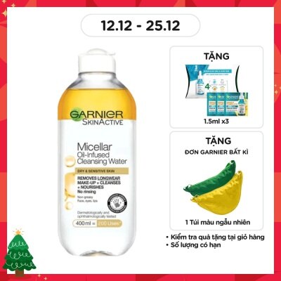 GARNIER Nước Làm Sạch & Tẩy Trang Garnier Micellar Oil-Infused Cleansing Water 400ml