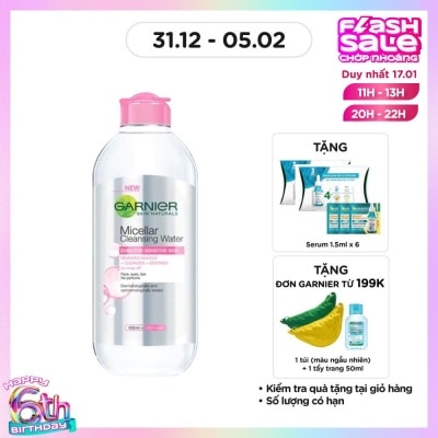 GARNIER Nước Làm Sạch & Tẩy Trang Garnier Micellar Cleansing Water Cho Da Nhạy Cảm 400ml