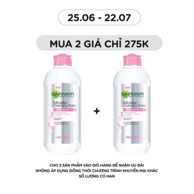 GARNIER - Nước Làm Sạch & Tẩy Trang Garnier Micellar Cleansing Water Cho Da Nhạy Cảm 400ml