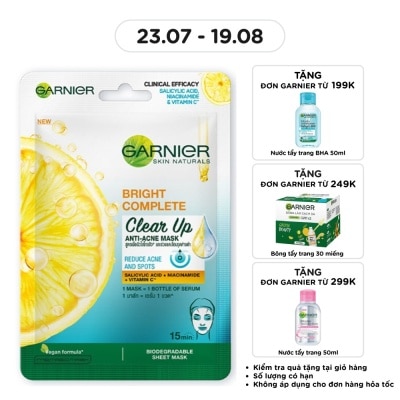 GARNIER - Bright Complete Clear Up Anti-Acne Serum Mask 23g image