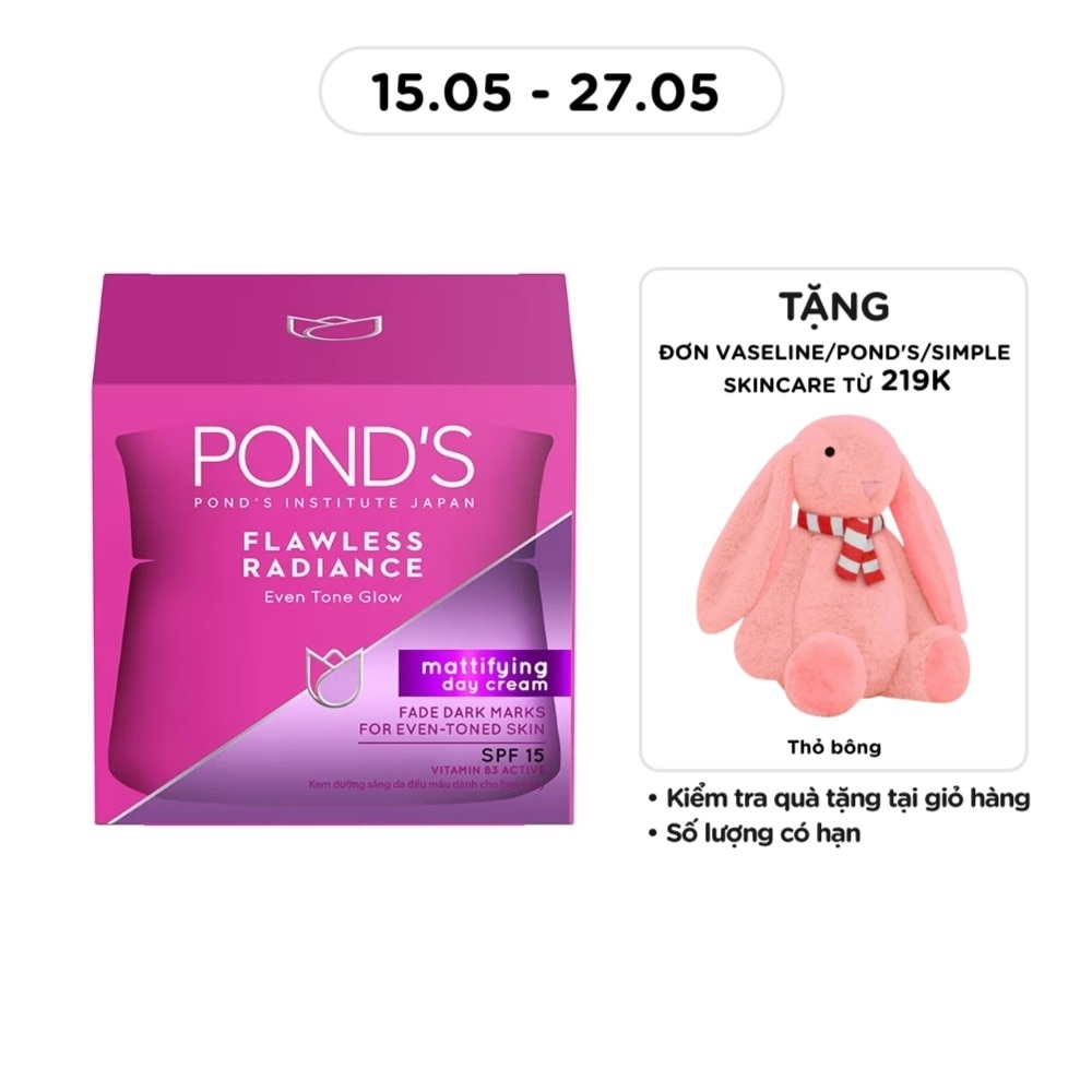 Kem Dưỡng Ẩm Ban Ngày Pond's Flawless Radiance Mattifying Day Cream SPF15 PA++ Làm Đều Màu Da 50g