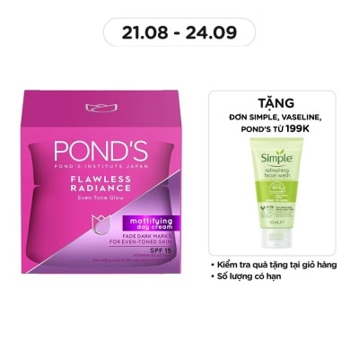 POND'S Kem Dưỡng Ẩm Ban Ngày Pond's Flawless Radiance Mattifying Day Cream SPF15 PA++ Làm Đều Màu Da 50g