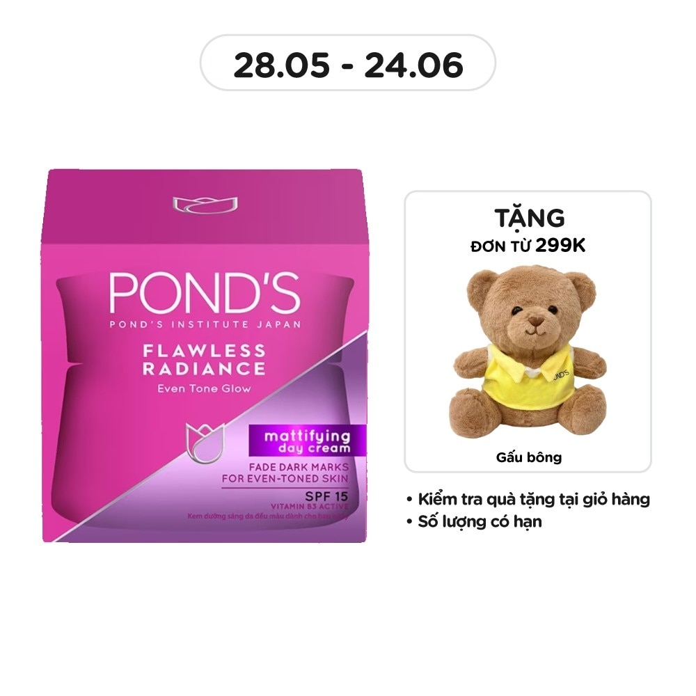 Kem Dưỡng Ẩm Ban Ngày Pond's Flawless Radiance Mattifying Day Cream SPF15 PA++ Làm Đều Màu Da 50g