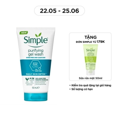 SIMPLE Purifying Facial Gel Wash For Oily & Sensitive Skin 150ml