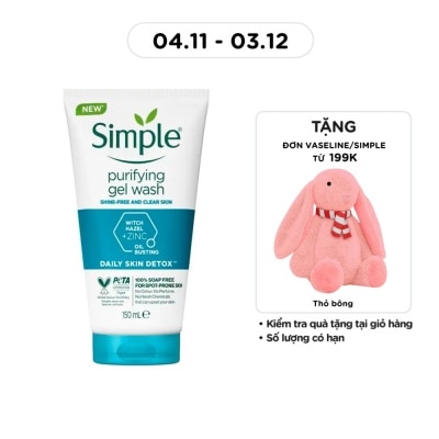 SIMPLE Purifying Facial Gel Wash For Oily & Sensitive Skin 150ml