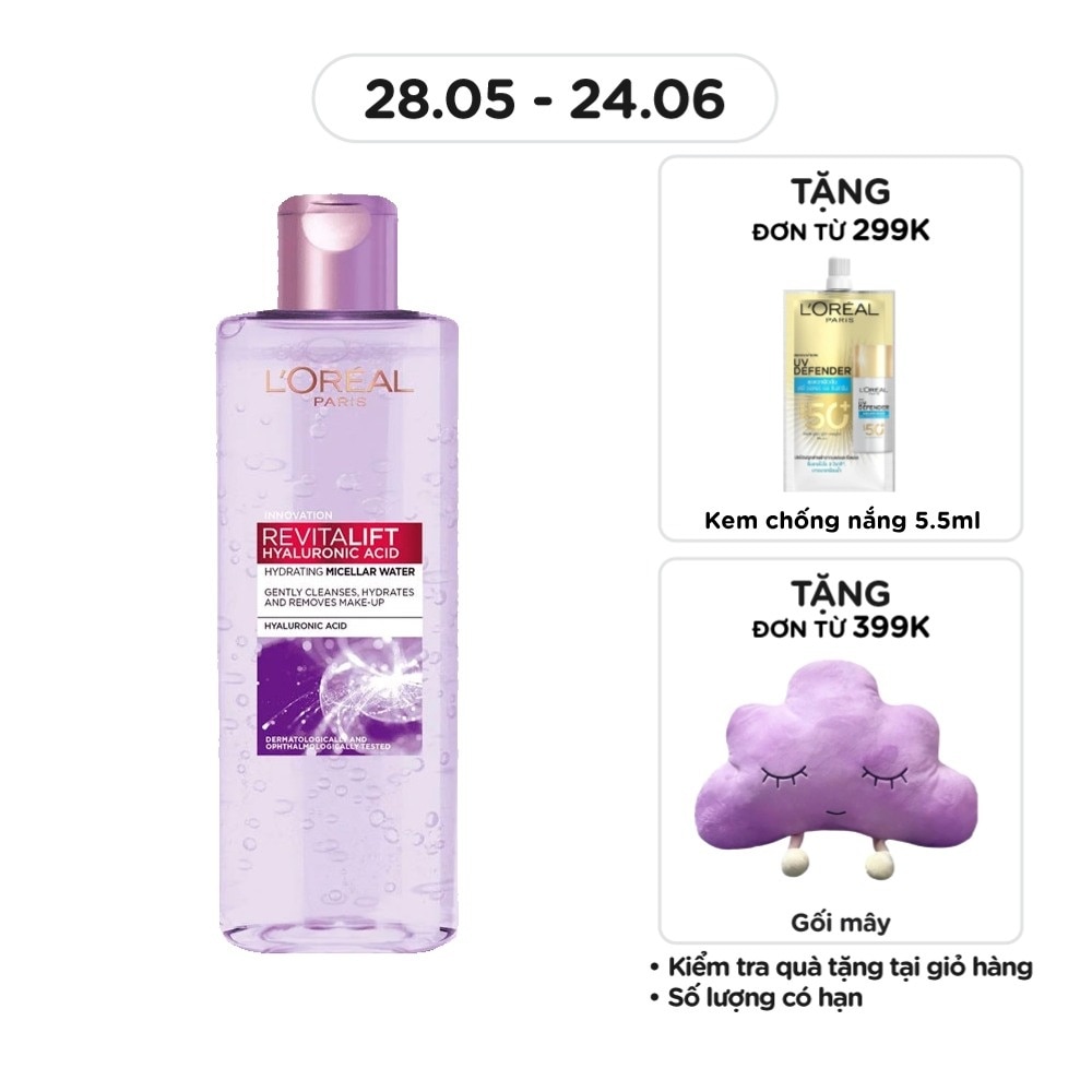 Nước Tẩy Trang L'Oreal Paris Giúp Căng Mịn Da Revitalift Hyaluronic Acid Micellar Water 400ml