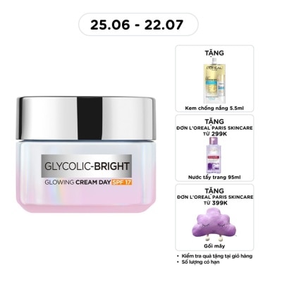 L'OREAL PARIS - Glycolic Bright Glowing Cream Day SPF17 50ml image