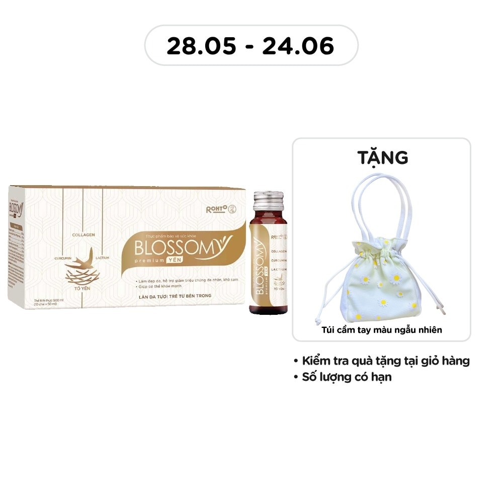 Thực Phẩm Bảo Vệ Sức Khỏe Blossomy Premium Yến Làn Da Tươi Trẻ Từ Bên Trong 50ml x 10 Chai