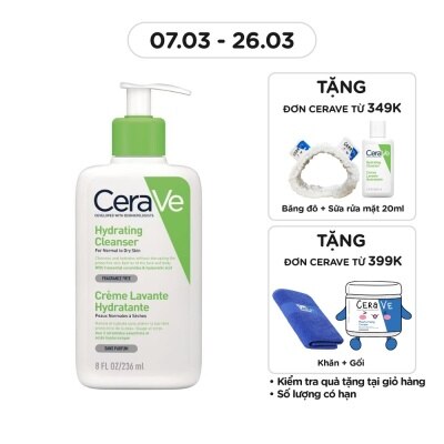 CERAVE Sữa Rửa Mặt CeraVe Hydrating Cleanser Giúp Làm Sạch Và Cấp Ẩm Dành Cho Da Thường Và Da Khô 236ml