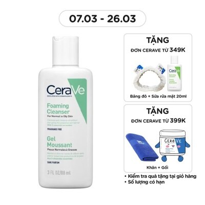 CERAVE Sữa Rửa Mặt CeraVe Foaming Cleanser Giúp Làm Sạch Sâu Dành Cho Da Dầu 88ml