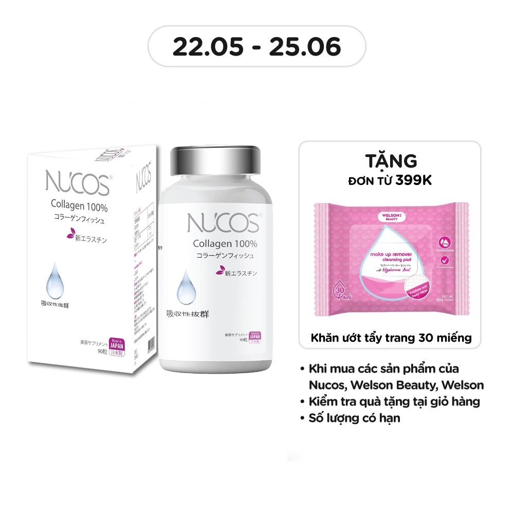 Thực Phẩm Bảo Vệ Sức Khỏe Nucos Collagen 100% 90 Viên