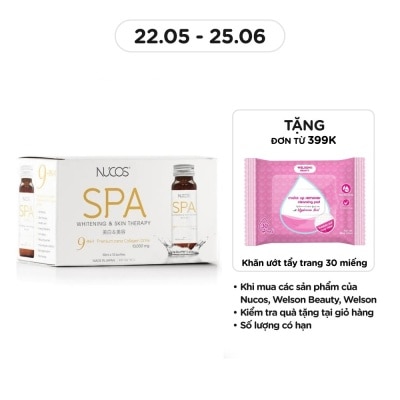NUCOS Thực Phẩm Bảo Vệ Sức Khỏe Nucos Spa 10,000mg Whitening & Skin Therapy 50ml x 10 Chai