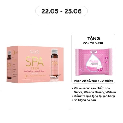 NUCOS Thực Phẩm Bảo Vệ Sức Khỏe Nucos Spa 13,500mg Whitening & Skin Therapy 50ml x 10 Chai