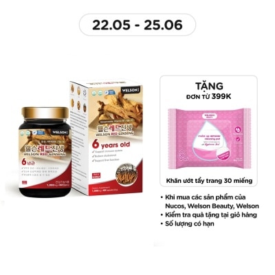 WELSON Thực Phẩm Bảo Vệ Sức Khỏe Welson Red Ginseng 60 Viên