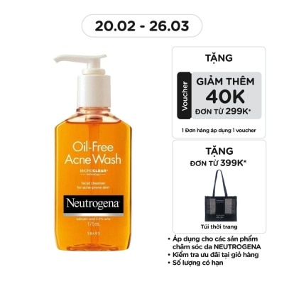 NEUTROGENA Sữa Rửa Mặt Neutrogena Cho Da Mụn Oil-Free Acne 175ml