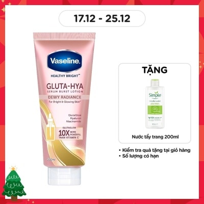 VASELINE Serum Dưỡng Thể Vaseline Healthy Bright Gluta Hya Burst Lotion Dewy Radiance 330ml