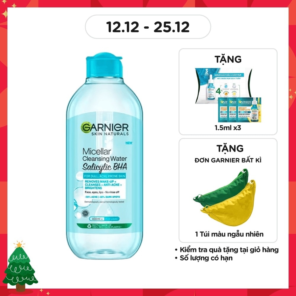 Nước Tẩy Trang Garnier Micellar Cleansing Water Salicylic BHA 400ml