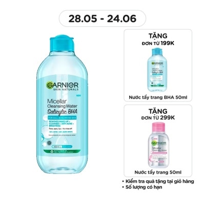 GARNIER - Nước Tẩy Trang Garnier Micellar Cleansing Water Salicylic BHA 400ml