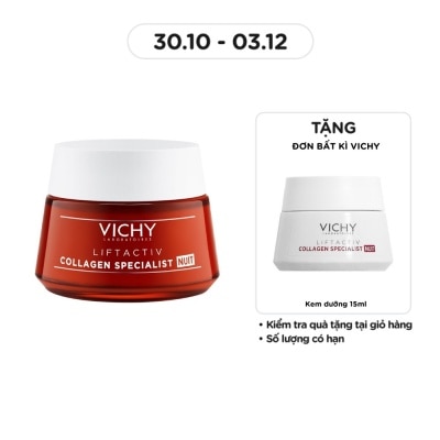 VICHY Kem Dưỡng Ban Đêm Vichy Sáng Da, Mờ Thâm Nám Liftactiv Collagen Specialist Night 50ml