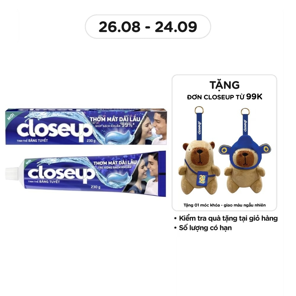 Kem Đánh Răng Closeup Thơm Mát Bất Tận Tinh Thể Băng Tuyết 230g