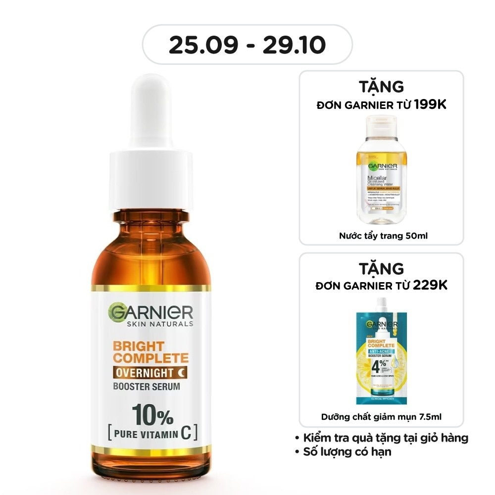 Dưỡng Chất Sáng Da Ban Đêm Garnier Skin Natural Bright Complete Overnight Booster Serum 30ml