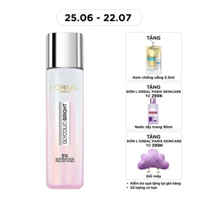 L'OREAL PARIS - Nước Dưỡng L'oreal Paris Glycolic-Bright Glowing Peeling Toner 128ml