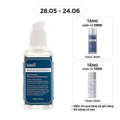 DEAR KLAIRS - Tinh Chất Dear Klairs Dưỡng Ẩm Và Làm Mịn Da Rich Moist Soothing 80ml
