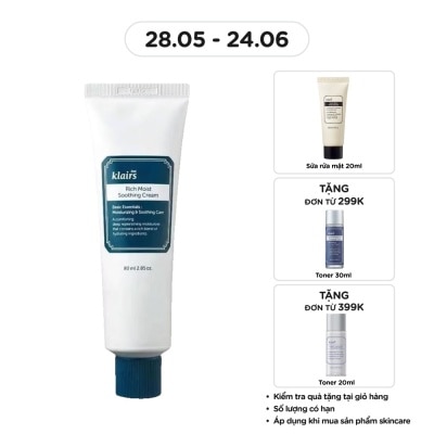 DEAR KLAIRS - Kem Dưỡng Ẩm Klairs Rich Moist Soothing Cream 80ml