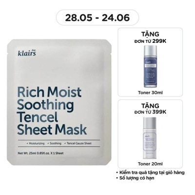DEAR KLAIRS - Mặt Nạ Dear Klairs Dưỡng Ẩm Và Làm Mịn Da Rich Moist Soothing Tencel Sheet Mask 25ml