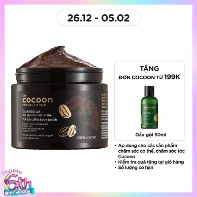 COCOON Tẩy Da Chết Cocoon Dak Lak Coffee Body Polish Từ Cà Phê Đak Lak 200ml