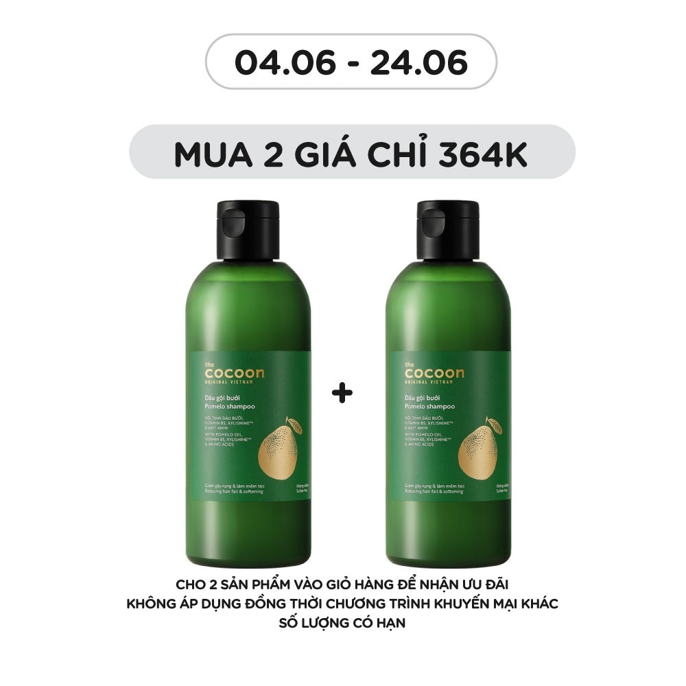 Dầu Gội Bưởi Cocoon Giảm Gãy Rụng và Làm Mềm Tóc Pomelo Shampoo 310ml