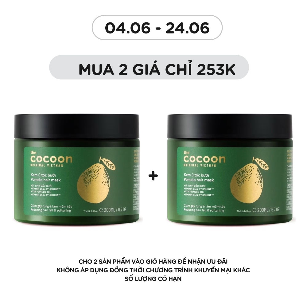 Kem Ủ Tóc Bưởi Cocoon Giảm Gãy Rụng Và Làm Mềm Tóc 200ml