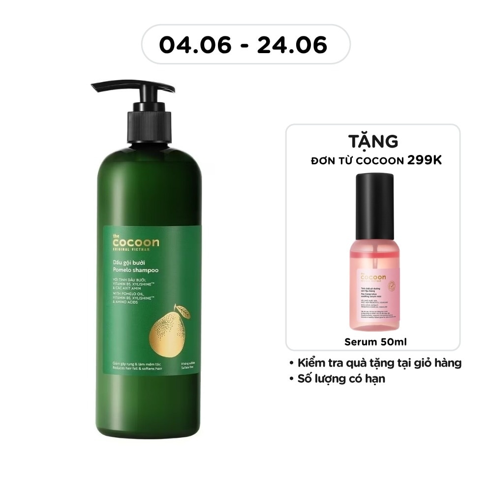Dầu Gội Bưởi Cocoon Giảm Gãy Rụng và Làm Mềm Tóc Pomelo Shampoo 500ml