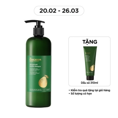 COCOON Dầu Gội Bưởi Cocoon Giảm Gãy Rụng và Làm Mềm Tóc Pomelo Shampoo 500ml