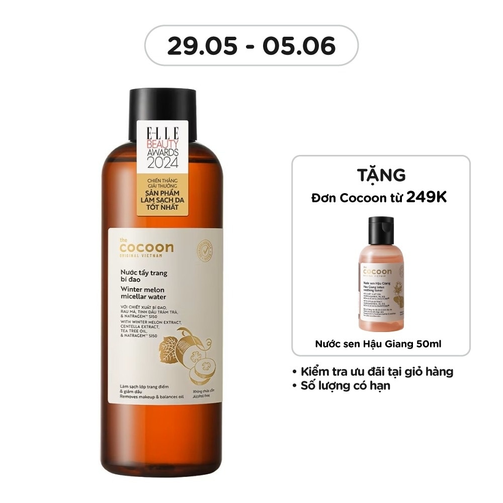 Nước Tẩy Trang Cocoon Winter Melon Bí Đao Làm Sạch Da Và Giảm Dầu 500ml