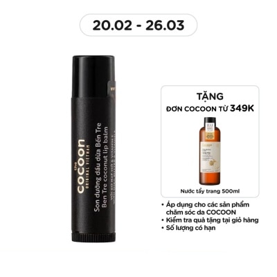 COCOON Son Dưỡng Dầu Dừa Cocoon Ben Tre Coconut Lip Balm With Shea Butter & Vitamin E 5g