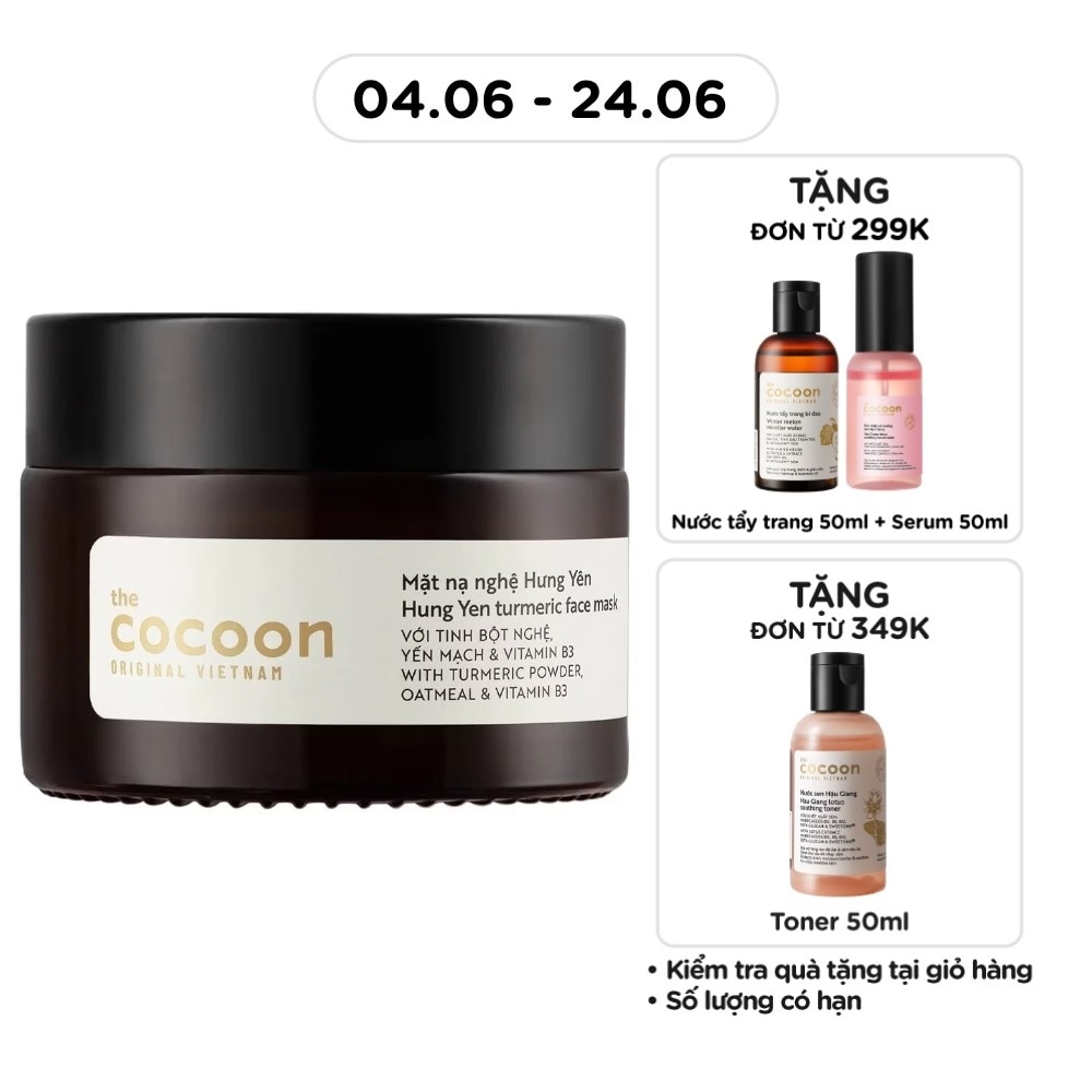 Mặt Nạ Nghệ Hưng Yên Cocoon Turmeric Face Mask Giúp Da Rạng Rỡ & Mịn Màng 30ml