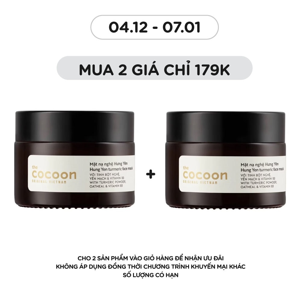 Mặt Nạ Nghệ Hưng Yên Cocoon Turmeric Face Mask Giúp Da Rạng Rỡ & Mịn Màng 30ml