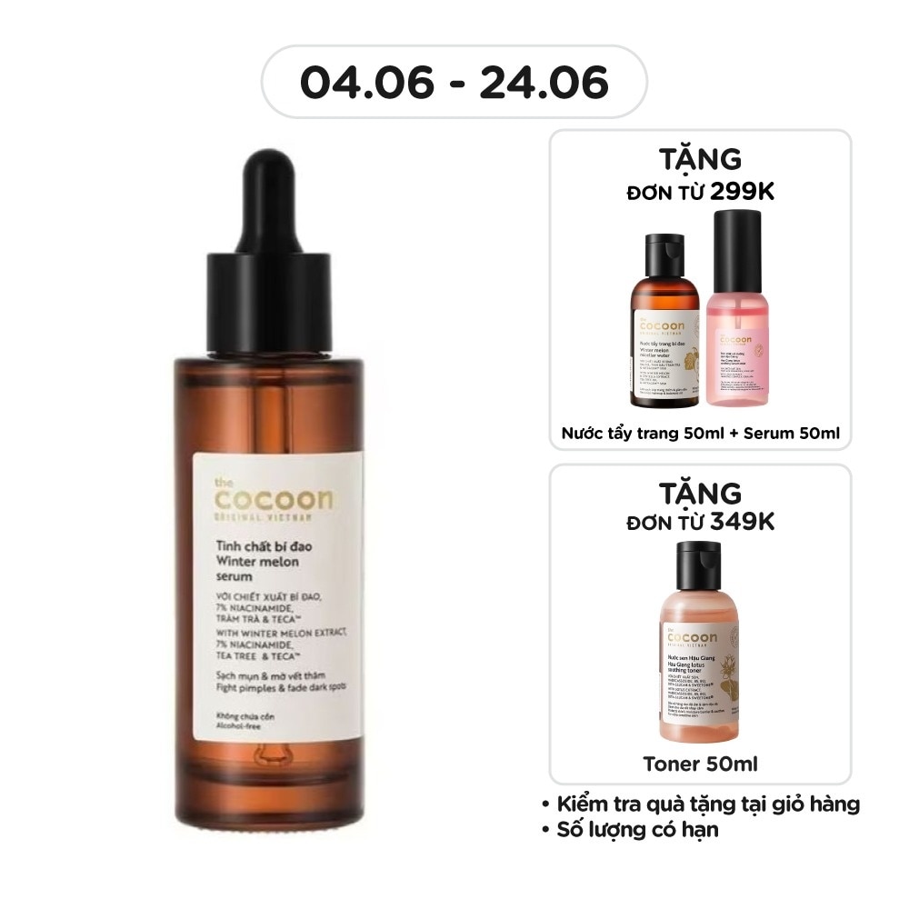 Tinh chất Bí Đao Cocoon Winter Melon Serum Sạch Mụn Và Mờ Thâm 70ml