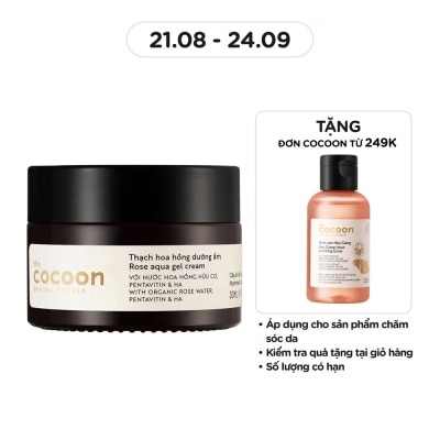 COCOON Thạch Hoa Hồng Cocoon Rose Aqua Gel Cream Hydrate & Nourish Skin Cấp Ẩm Dưỡng Da 100% Thuần Chay30ml