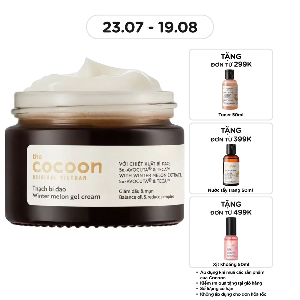 Thạch Bí Đao Dưỡng Ẩm Cocoon Giảm Dầu và Mụn Winter Melon Gel Cream 30ml