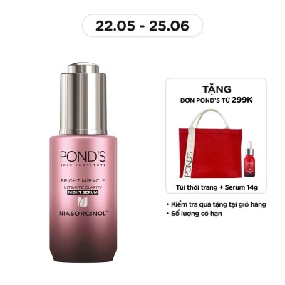 POND'S Tinh Chất Pond's Sáng Da Ban Đêm Bright Miracle Ultimate Clarity Night Serum Niasorcinol 30g
