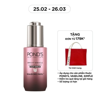 POND'S Tinh Chất Pond's Sáng Da Ban Đêm Bright Miracle Ultimate Clarity Night Serum Niasorcinol 30g