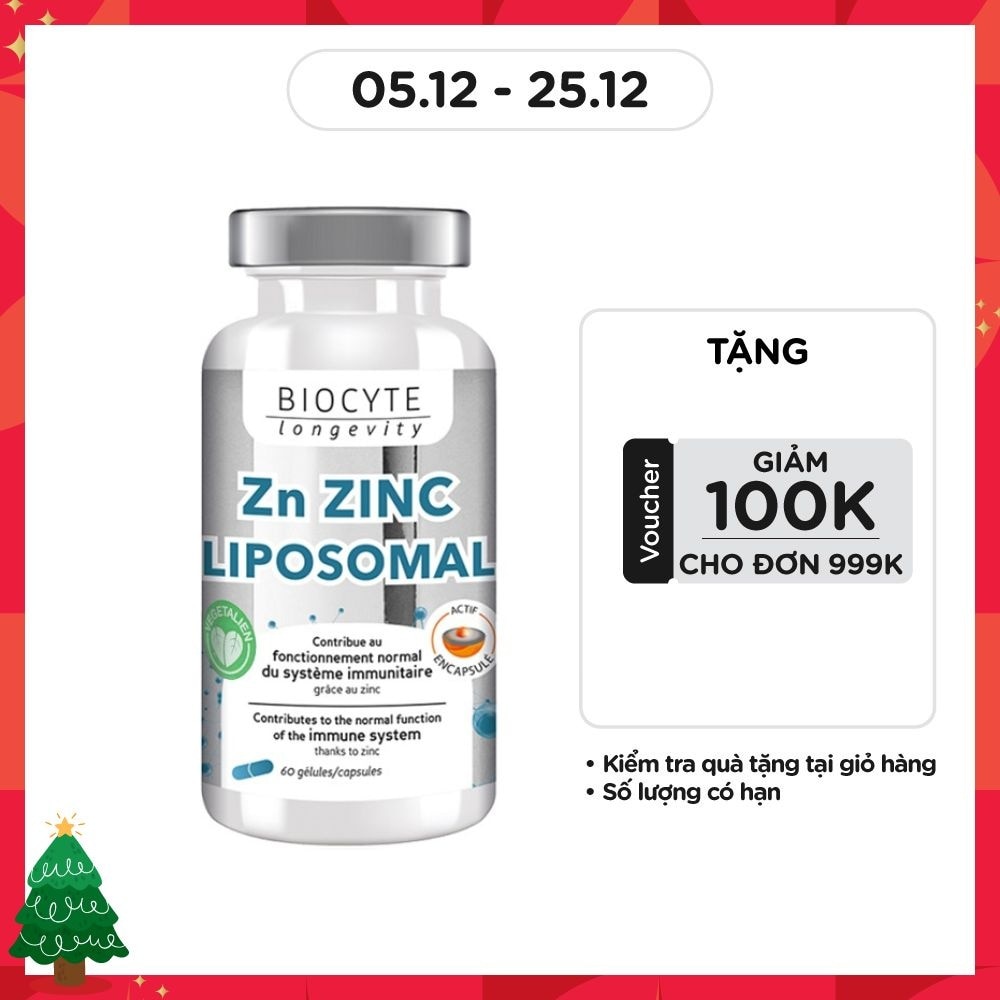 Thực Phẩm Bảo Vệ Sức Khỏe Biocyte Viên Uống Zn Zinc Liposomal 60 Viên