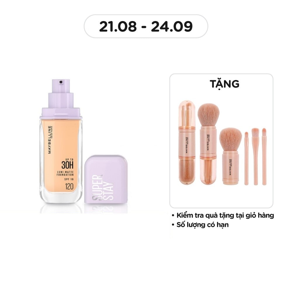 MAYBELLINE NEW YORK Kem Nền Lâu Trôi Maybelline Super Stay Up To 30H Lumi-Matte Foundation 35ml .#120