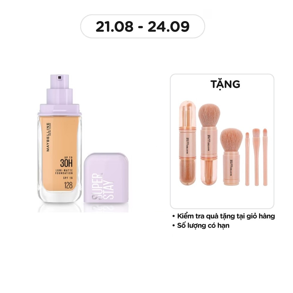 Kem Nền Lâu Trôi Maybelline Super Stay Up To 30H Lumi-Matte Foundation 35ml .#128